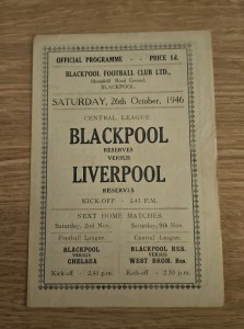 Blackpool Reserves V Liverpool Reserves 1946 for sale on Ebay