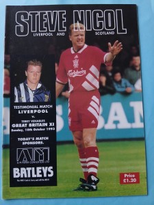 1993 Liverpool v Great Britain XI - Steve Nicol Testimonial Programme for sale on Ebay