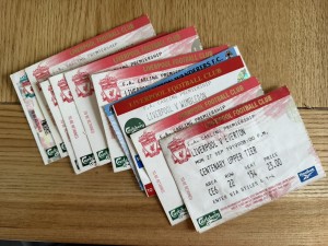 10 Liverpool FC Ticket Stubs 1999-2002 for sale on Ebay