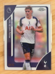 Micky van de Ven /30 Blue Refractor Tottenham 2026 Topps Chrome PL for sale on Ebay