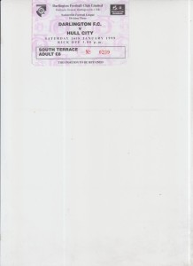 16  1  99  Darelington  v  Hull  City        match  ticket for sale on Ebay