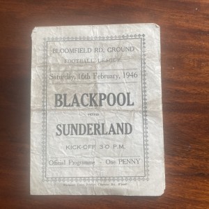 Blackpool v Sunderland 16/02/1946 for sale on Ebay