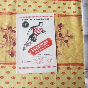Brentford v W.A.C.Vienna Friendly 1954/5 for sale on Ebay