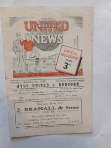 HYDE UNITED v RUNCORN Cheshire League 7 february 1959 for sale on Ebay