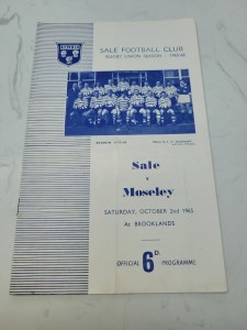 Sale V Moseley 2.10. 1965 - Rugby Union Programme @ Brooklands for sale on Ebay