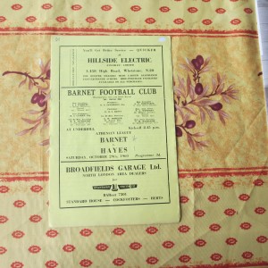 Barnet v Hayes Athenian Lge 1960/1 for sale on Ebay