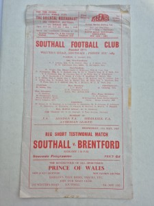 1966-67 Southall V Brentford - Reg Short Testimonial 17/05 for sale on Ebay