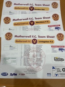 3 Motherwell FC HOME Team Sheets 2005-2006 for sale on Ebay
