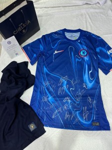 Chelsea 2025/26 Squad Signed Shirt with Club COA  and scarf. for sale on Ebay
