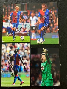 4 hand signed photographs of former Crystal Palace footballers. for sale on Ebay