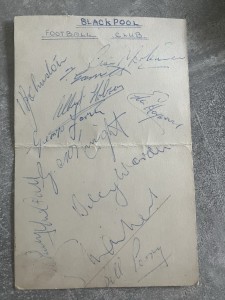 Rare Blackpool FC Team Autographs 1950 for sale on Ebay