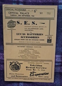 1960/61 Division Four - SOUTHPORT v. CRYSTAL PALACE for sale on Ebay