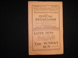 STOCKTON  V  SUNDERLAND  (NEL)  28-9-57  57/58  RARE  FOUR PAGER for sale on Ebay