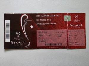 Complete Ticket 2005 UEFA Champions League Final - LIVERPOOL v. AC MILAN for sale on Ebay