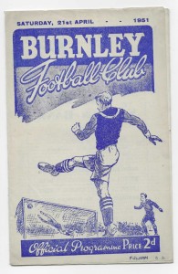 1950/51 Division 1 - BURNLEY v. FULHAM for sale on Ebay