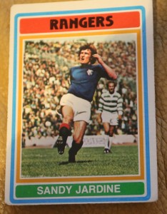 RANGERS FC 1976 SANDY JARDINE TOPPS RED BACK ORIGINAL TRADING CARD No 20 for sale on Ebay