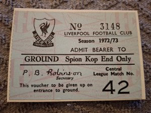 Liverpool Reserves TICKET.  1972/3  No.42 for sale on Ebay