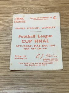 1941 FA War Cup Final Arsenal vs Preston North End Original Ticket for sale on Ebay