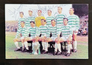CELTIC signed 1965 Team Photo card McNEILL CLARK AULD LENNOX MURDOCH HUGHES for sale on Ebay
