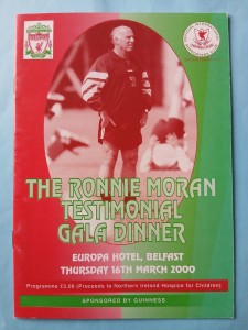Liverpool FC - Ronnie Moran Testimonial Dinner Brochure, Belfast 16th March 2000 for sale on Ebay