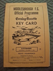 Middlesbrough v Liverpool programme.  7/10/1961 for sale on Ebay
