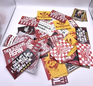 100 small Liverpool FC Decals different slogans. New for sale on Ebay