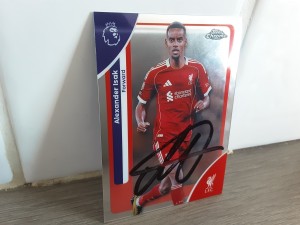 ALEXANDER ISAK - LIVERPOOL Hand Signed Topps Chrome Football trading card for sale on Ebay