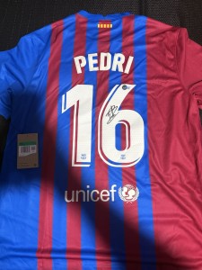 Beckett Authenticated Pedri Signed Shirt Barcelona for sale on Ebay
