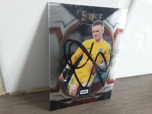 JORDAN PICKFORD - ENGLAND Hand Signed Panini Select Football trading card for sale on Ebay