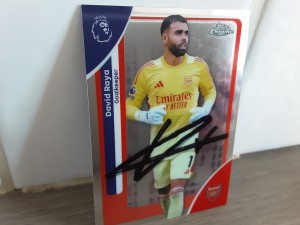 DAVID RAYA - ARSENAL Hand Signed Topps Chrome Football trading card for sale on Ebay