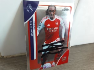 EBERECHI EZE - ARSENAL Hand Signed Topps Chrome Football trading card for sale on Ebay