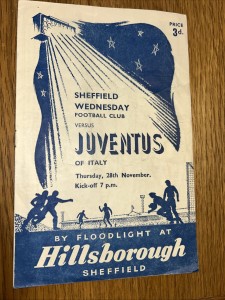 Sheffield Wednesday V Juventus Floodlit Friendly 1957 for sale on Ebay