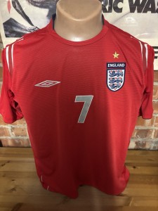 UMBRO No 7 ENGLAND AWAY FOOTBALL SHIRT ADULT SIZE LARGE IN GOOD CONDITION for sale on Ebay