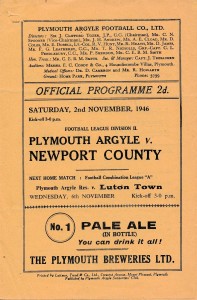 Plymouth Argyle v Newport County 1946/1947 - Football Programme for sale on Ebay
