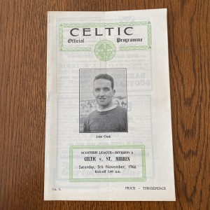CELTIC V ST MIRREN SCOTTISH LEAGUE 1966-67 LISBON LIONS SEASON in V.G.C. for sale on Ebay