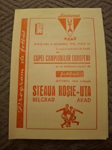 Red Star Belgrade v UTA Arad programme.  4/11/1970  European Cup  for sale on Ebay