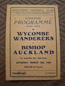 Wycombe Wanderers v Bishop Auckland pirate prog.  18/3/1950  Am Cup @ Brentford for sale on Ebay