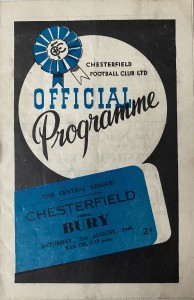 Chesterfield v Bury Football Programme 21st August 1948 Central League for sale on Ebay