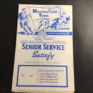 Programme  Macclesfield Town v Hyde United  17th Jan 1959  Cheshire League for sale on Ebay