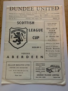 Dundee United v Aberdeen 1961/62 Scottish League Cup for sale on Ebay