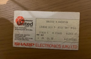 Manchester United V  Everton~1980’s Ticket stub. for sale on Ebay