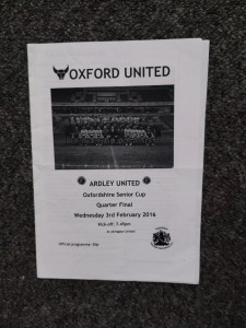 Oxford United v Ardley United County Cup  15-16 Football Programme for sale on Ebay