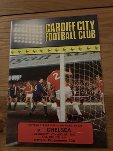 Cardiff City v Chelsea League Cup Programme 1980/81 for sale on Ebay