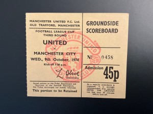 Manchester United v Mancheter City 1974 TICKET League Cup for sale on Ebay