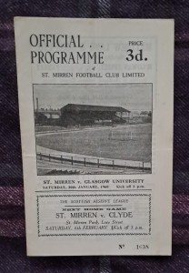 1959/60 Scottish Cup 1st Round - ST. MIRREN v. GLASGOW UNIVERSITY (15-0 Win) for sale on Ebay