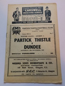 Partick Thistle v Dundee 1955/56 for sale on Ebay