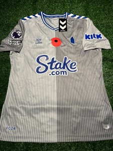Everton Adult Medium Poppy BNWT Hummel Football Shirt Mykolenko 19 Original Grey for sale on Ebay