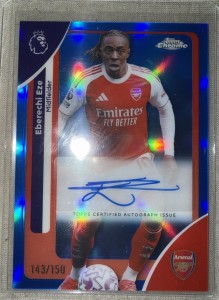 Eberechi Eze Topps Chrome Auto 143/150 Arsenal Autograph + Bonus Arsenal Cards for sale on Ebay