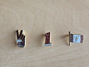3 x Manchester United  Vintage Metal Pin Badges Very Good Condition Man Utd for sale on Ebay
