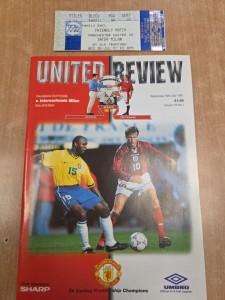 Manchester United V Inter Milan Official Programme With Match Ticket 1997 for sale on Ebay